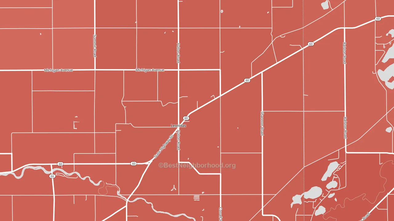 Leonidas, MI block-group political-lean map