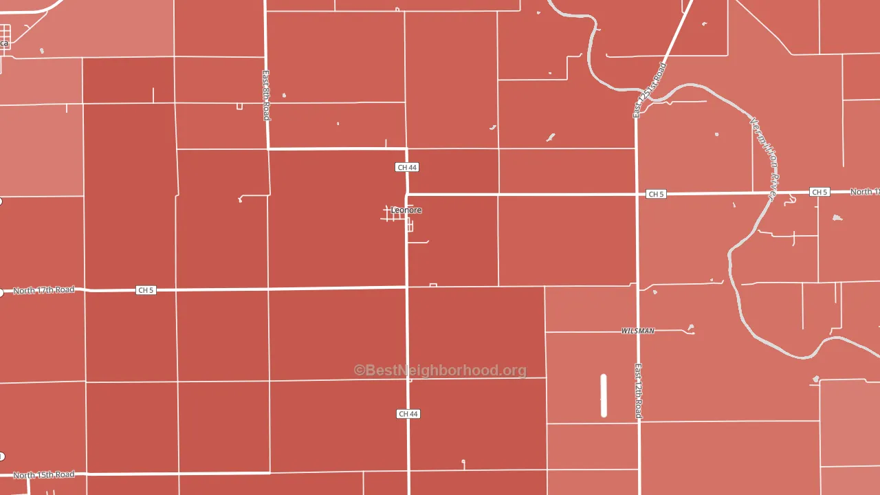 Leonore, IL block-group political-lean map