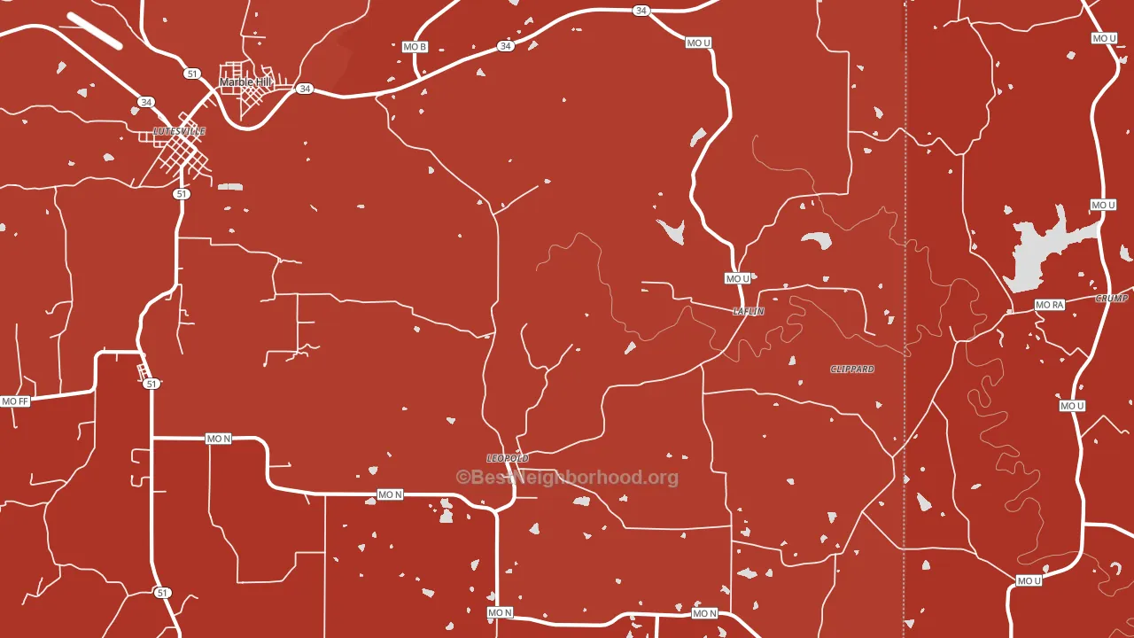 Leopold, MO block-group political-lean map