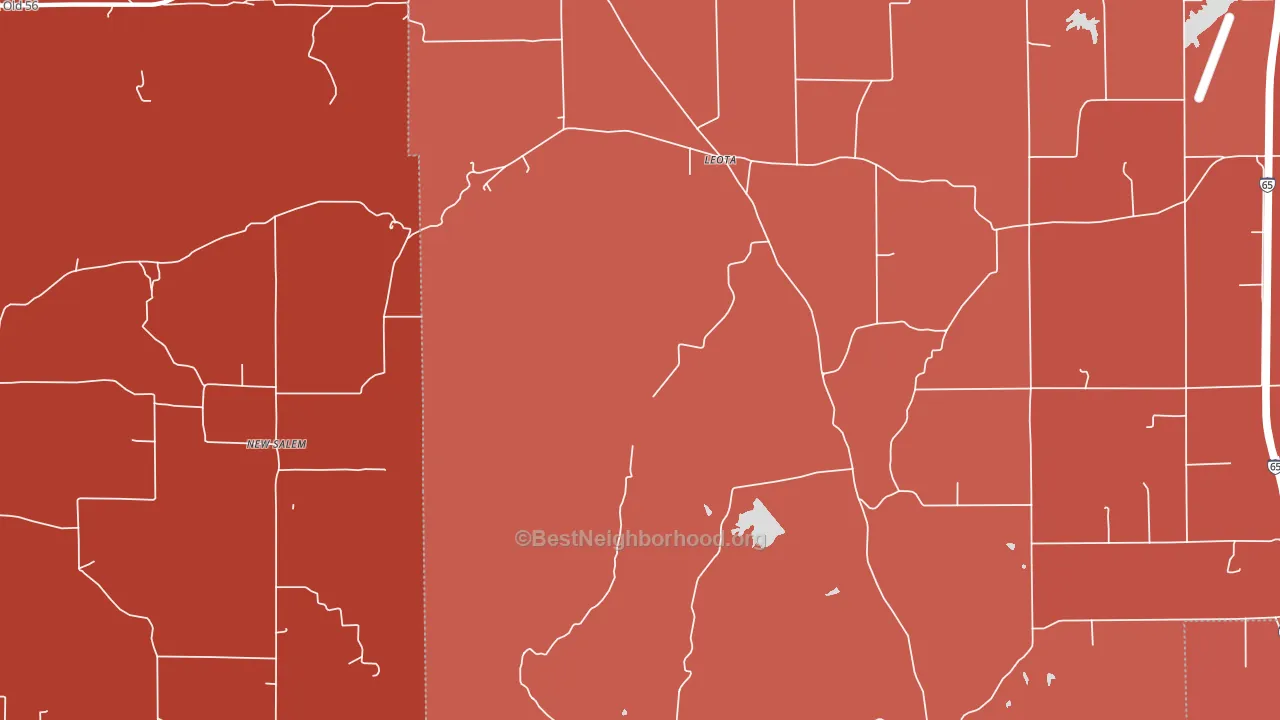 Leota, IN block-group political-lean map