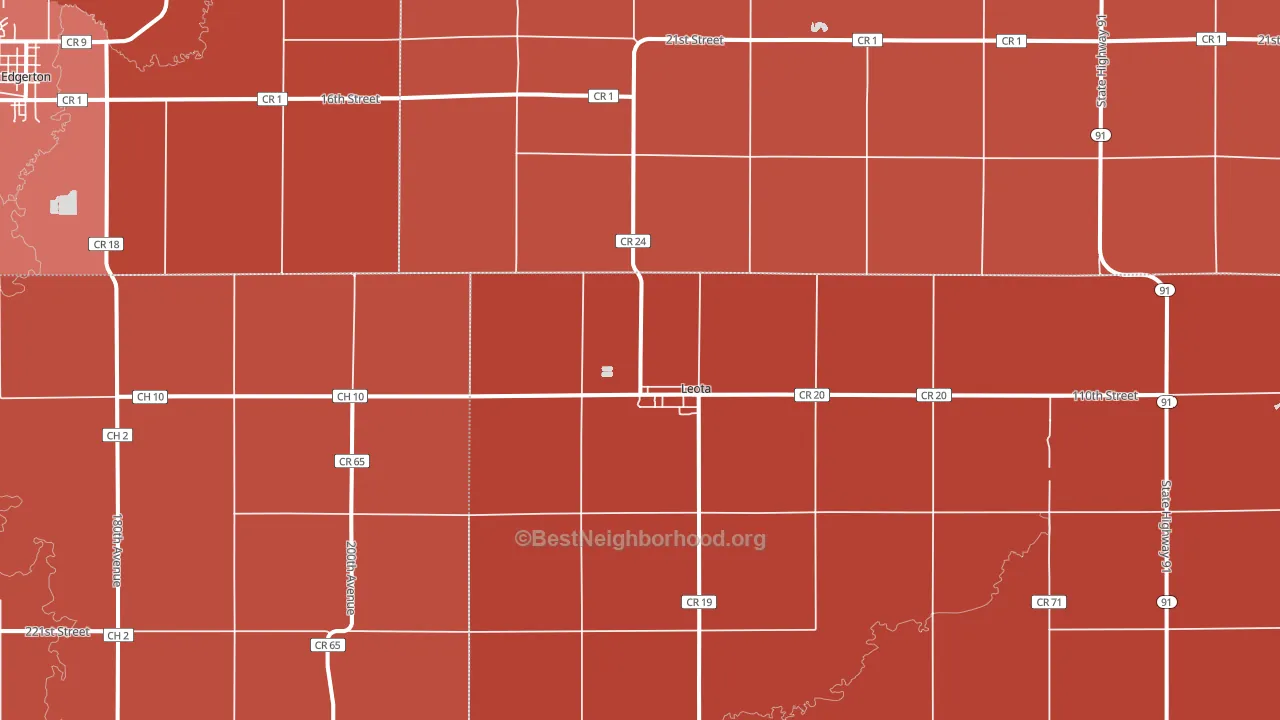 Leota, MN block-group political-lean map