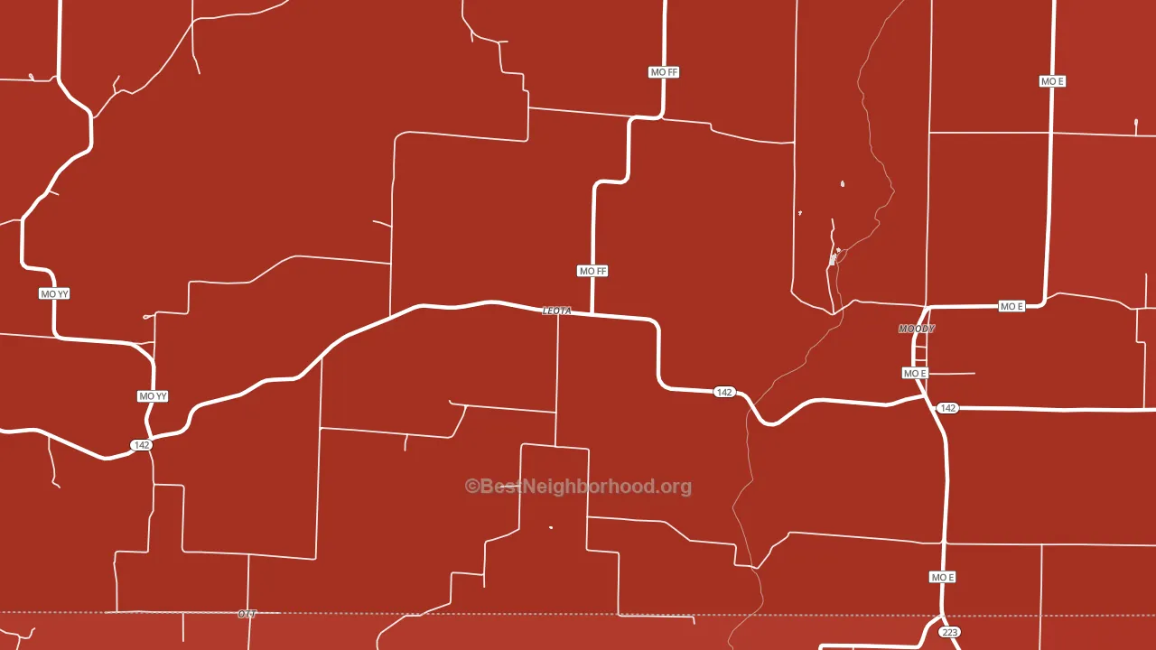 Leota, MO block-group political-lean map