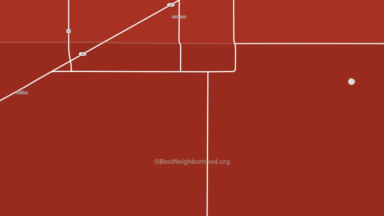 Leoville, KS block-group political-lean map