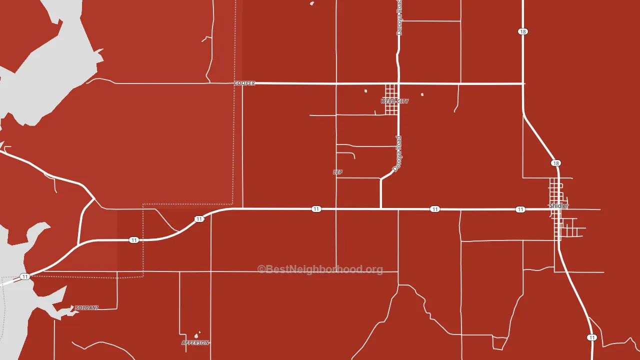 Lep, OK block-group political-lean map