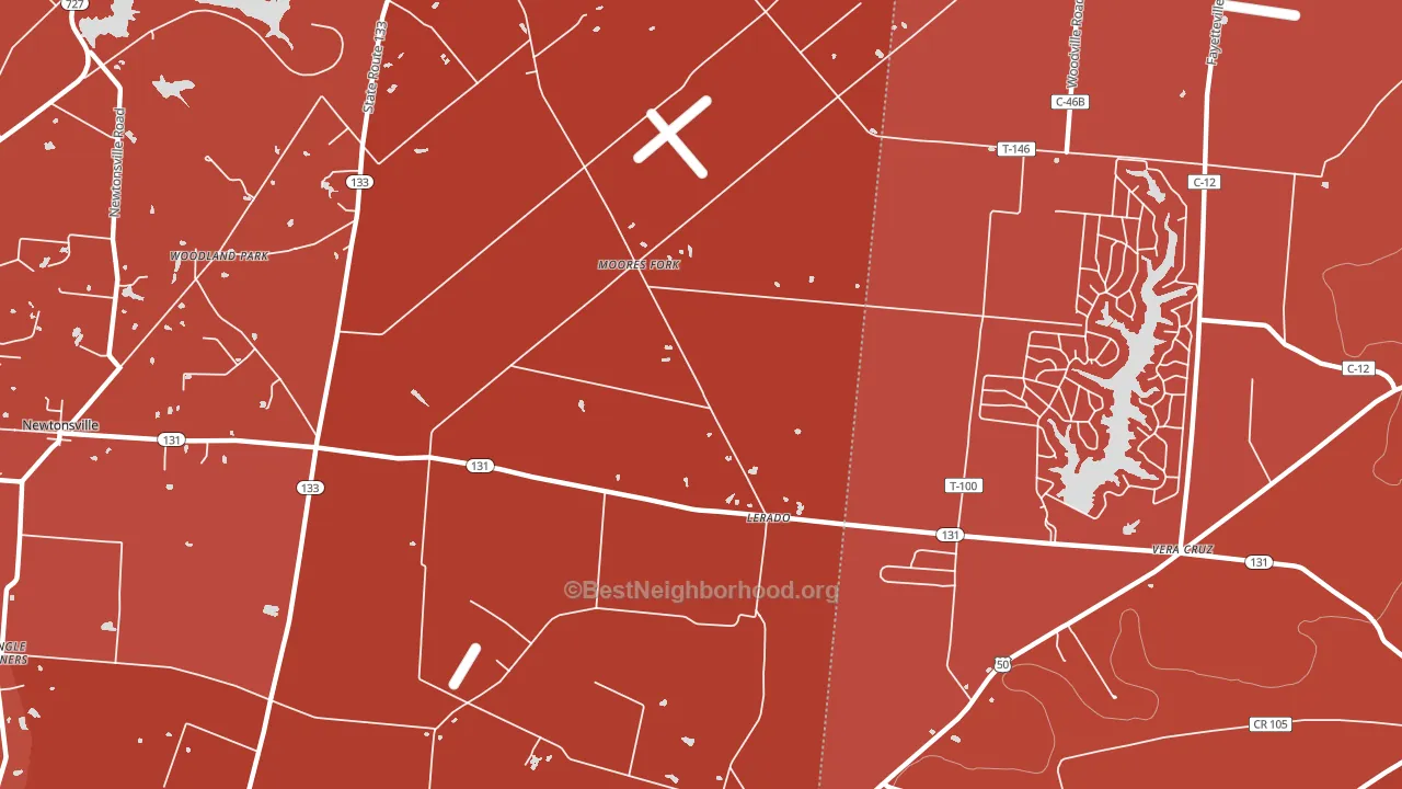 Lerado, OH block-group political-lean map