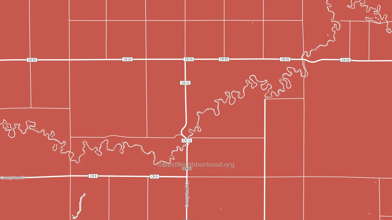 Leroy, ND block-group political-lean map