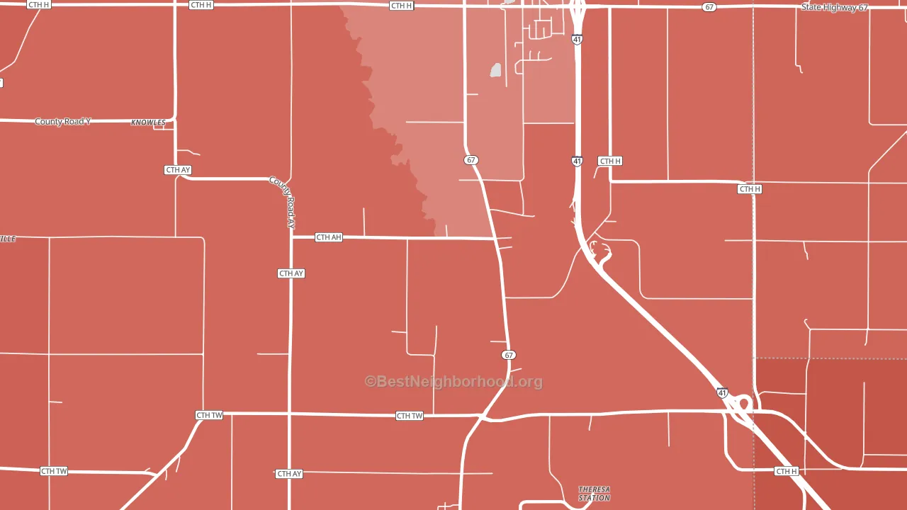 LeRoy, WI block-group political-lean map