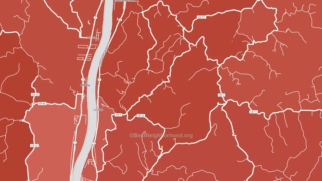 Lesage, WV block-group political-lean map
