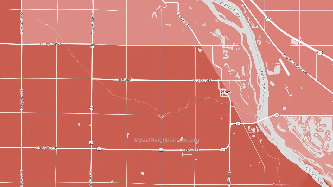 Leshara, NE block-group political-lean map