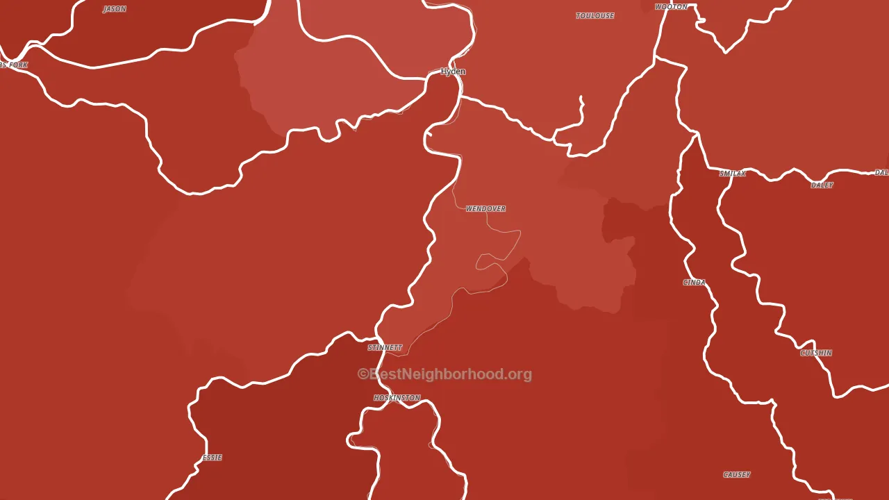 Leslie County, KY block-group political-lean map