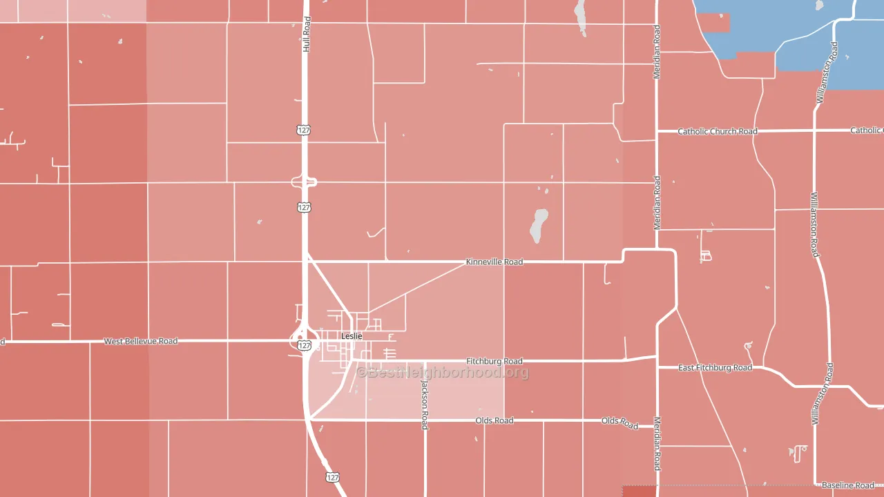 Leslie, MI block-group political-lean map