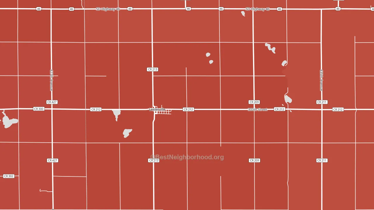 Lesterville, SD block-group political-lean map