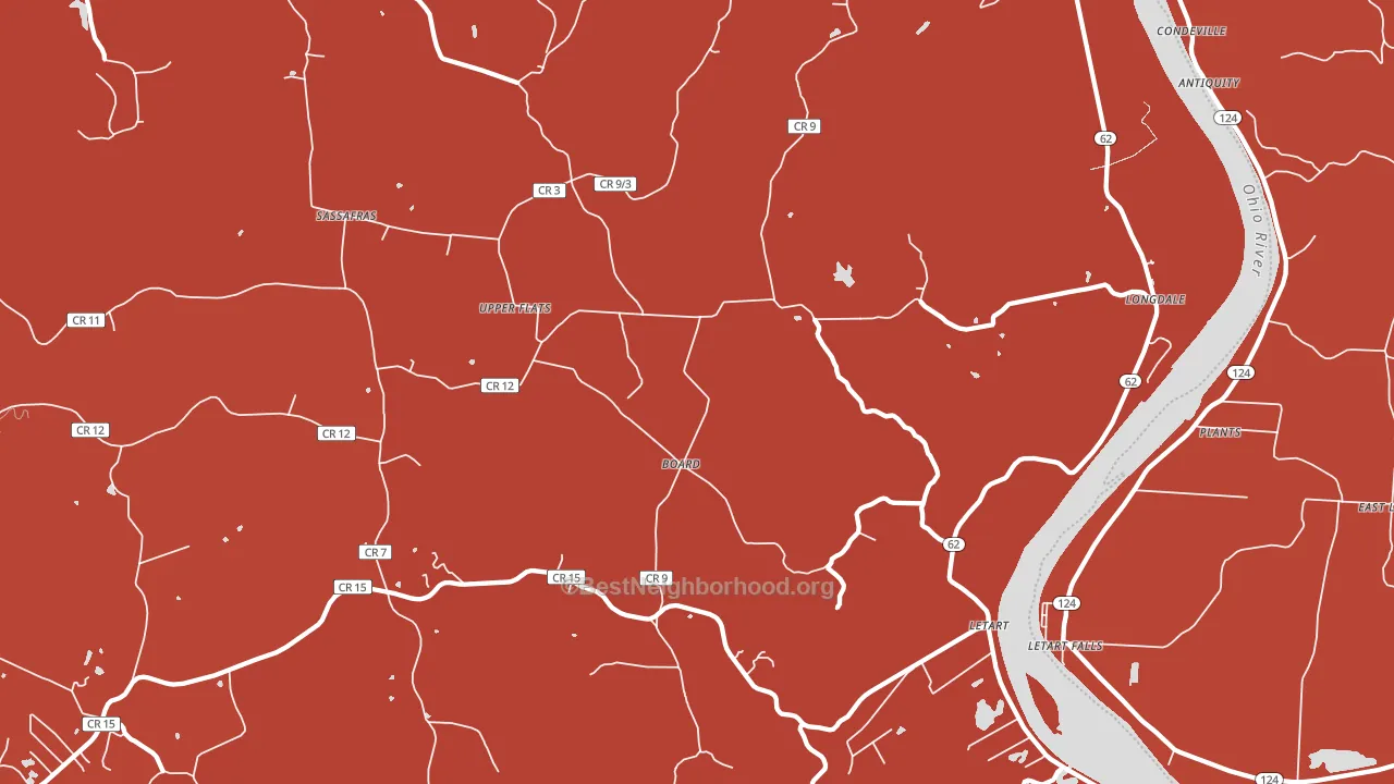 Letart, WV block-group political-lean map