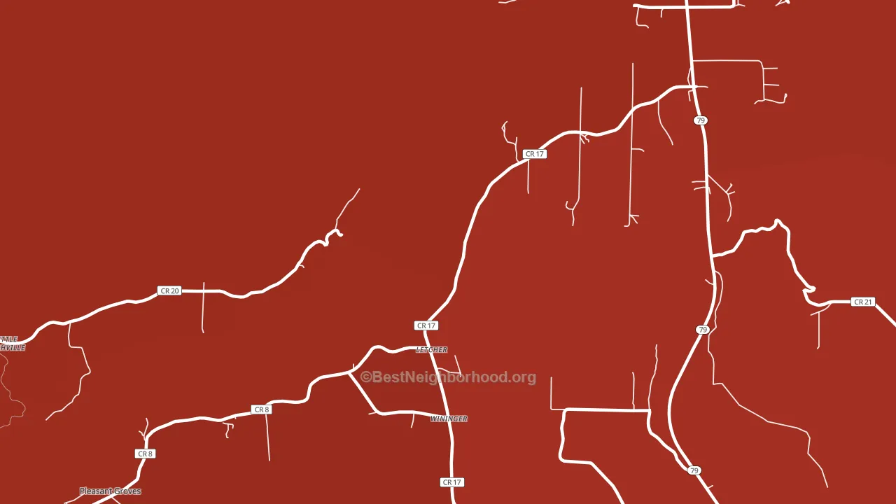 Letcher, AL block-group political-lean map