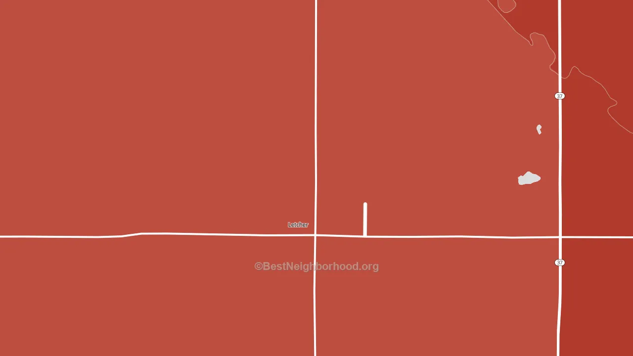 Letcher, SD block-group political-lean map
