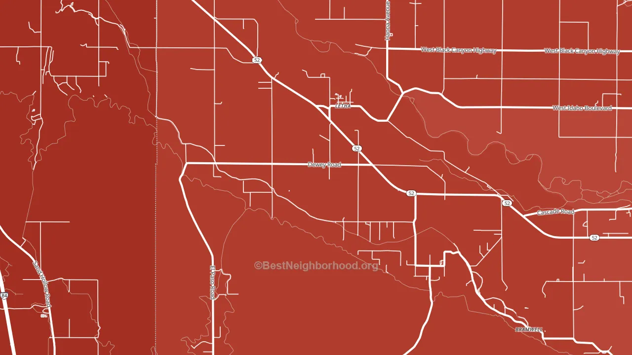 Letha, ID block-group political-lean map