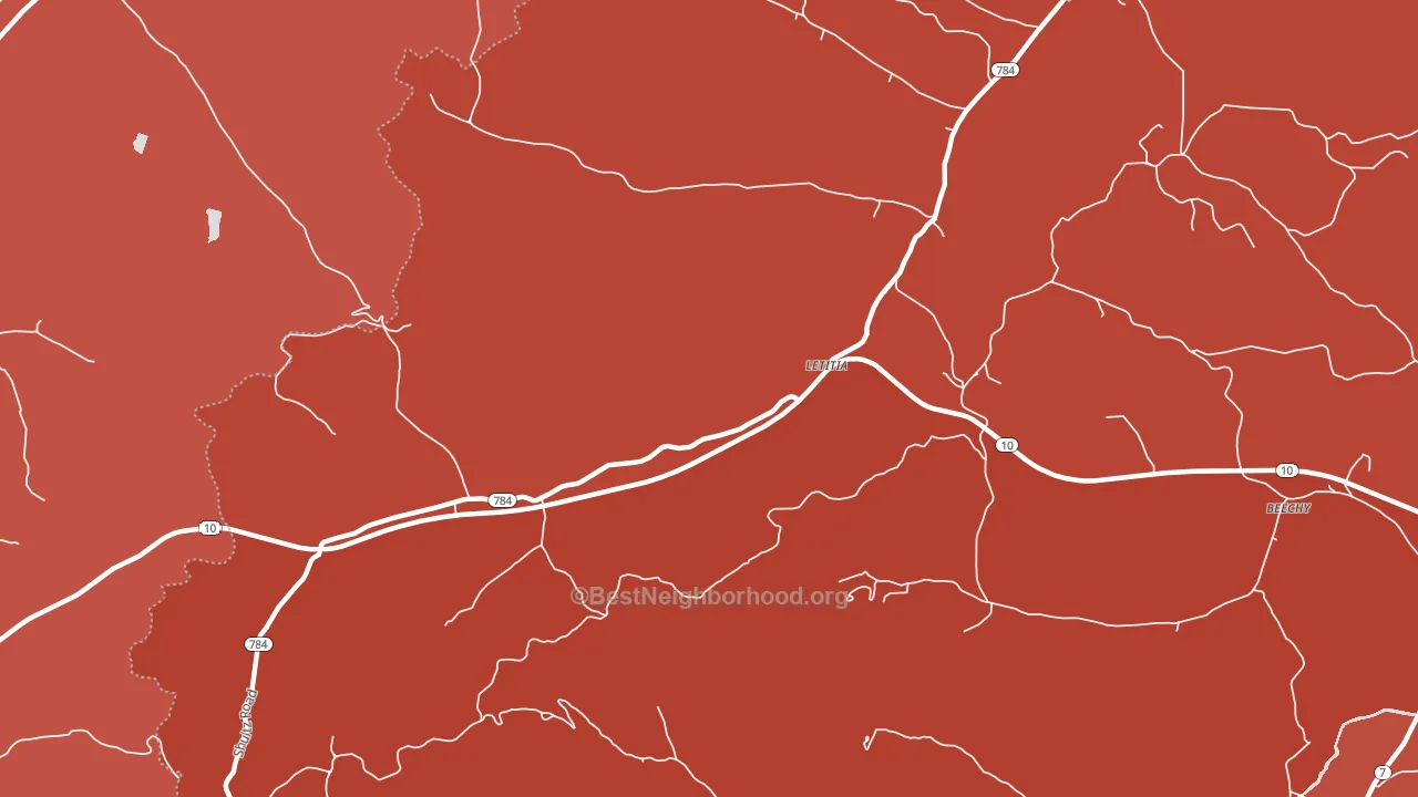 Letitia, KY block-group political-lean map