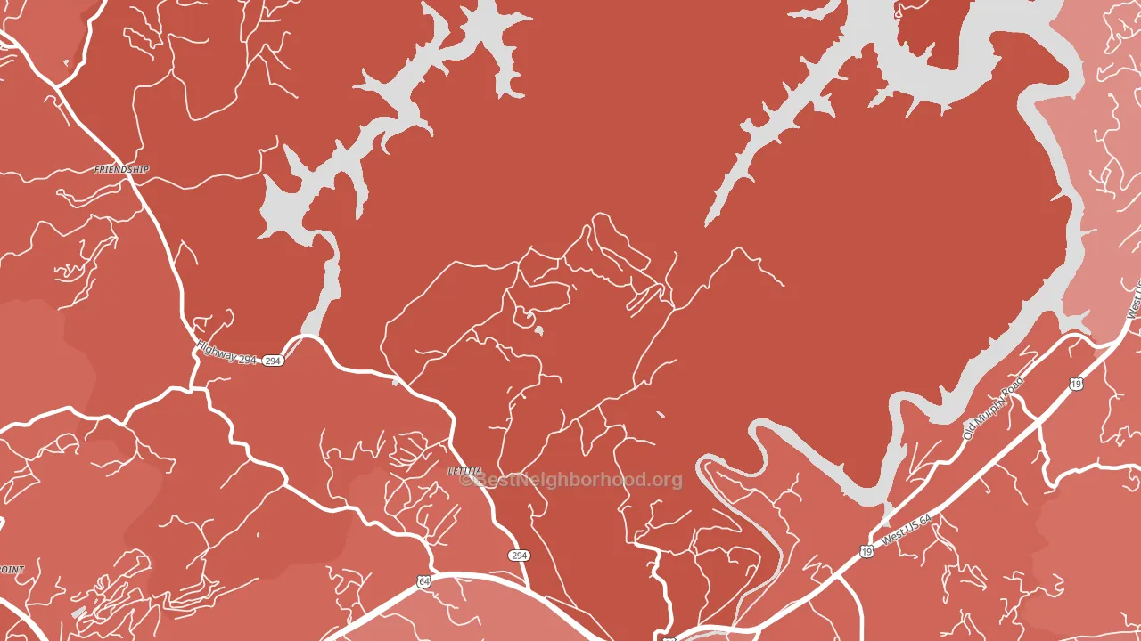 Letitia, NC block-group political-lean map