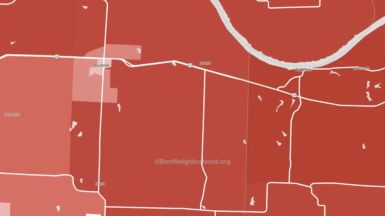 Levasy, MO block-group political-lean map