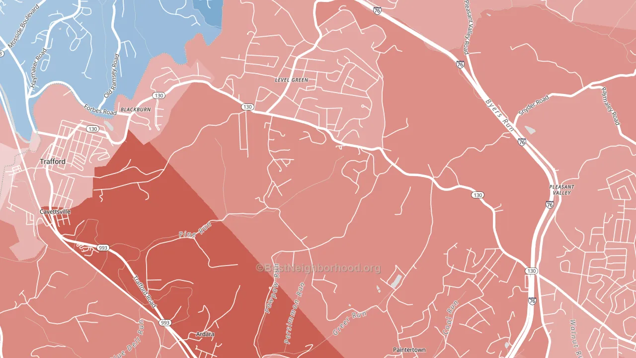 Level Green, PA block-group political-lean map