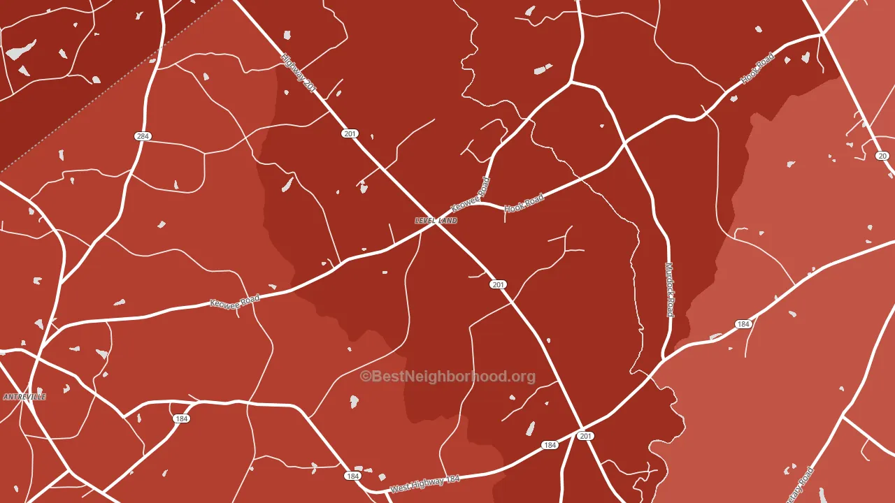 Level Land, SC block-group political-lean map