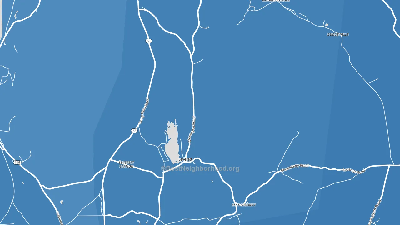 Leverett, MA block-group political-lean map