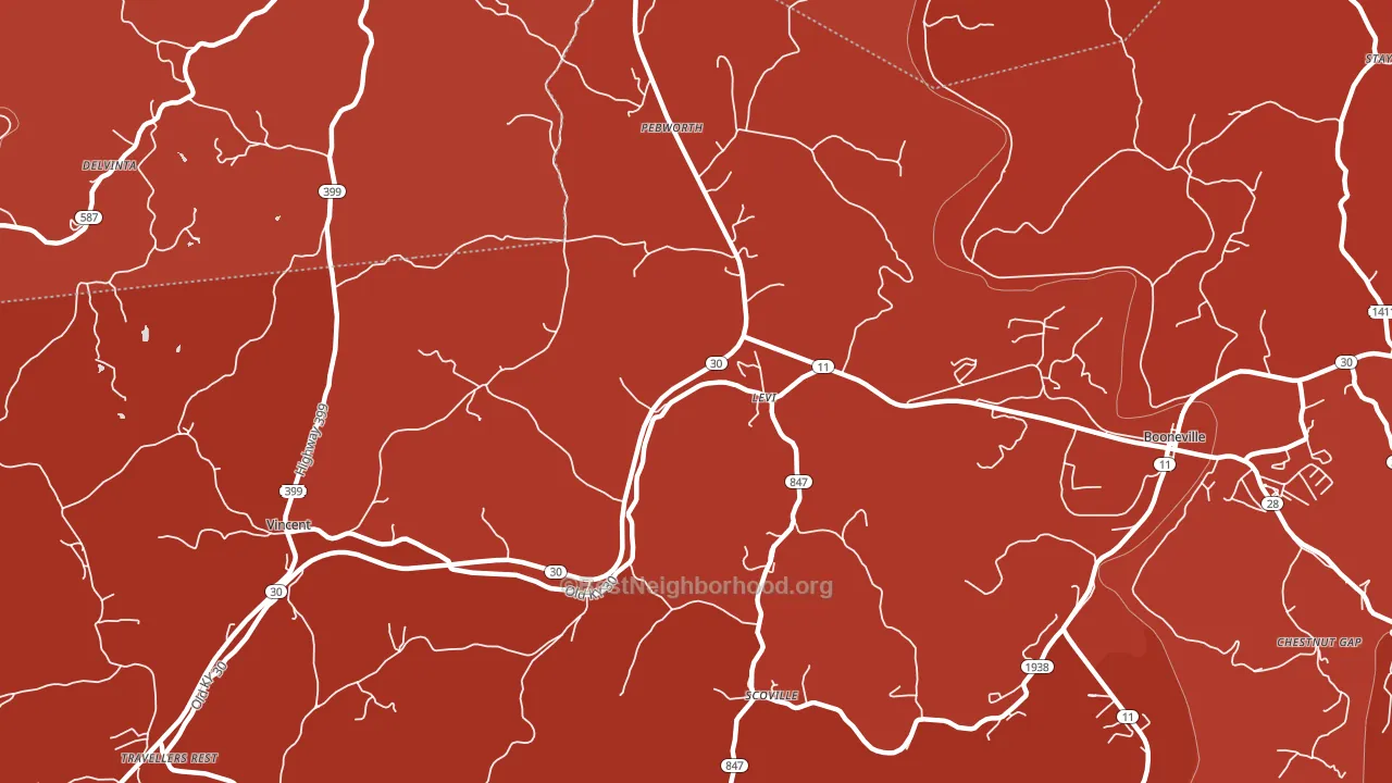 Levi, KY block-group political-lean map