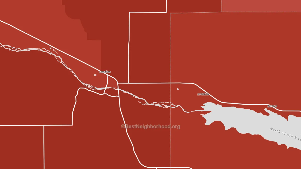Lewellen, NE block-group political-lean map