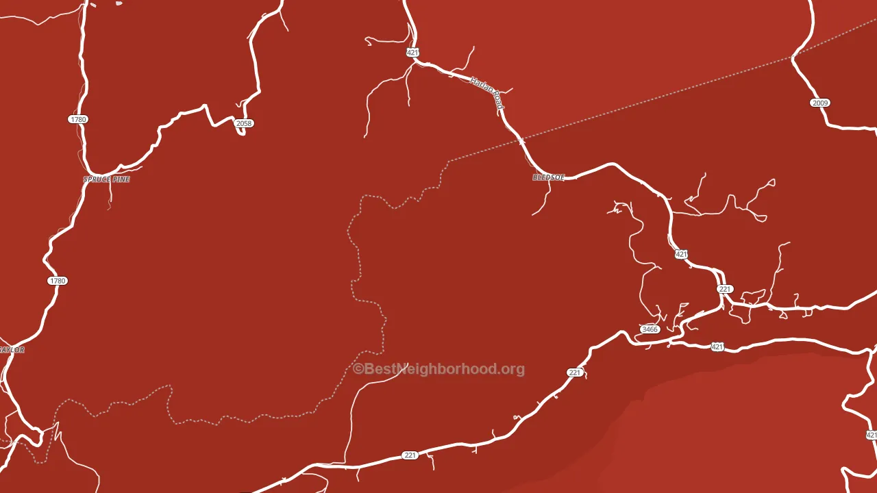 Lewis Creek, KY block-group political-lean map