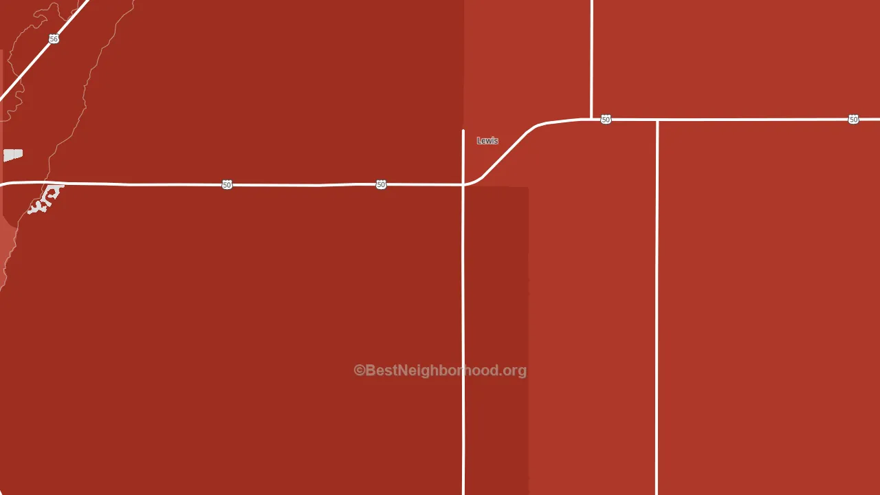Lewis, KS block-group political-lean map