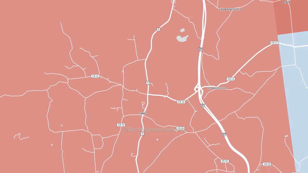 Lewis, NY block-group political-lean map