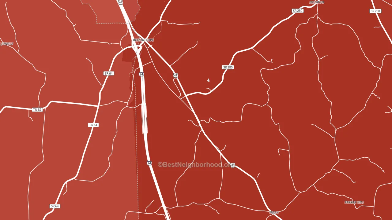 Lewis Store, TN block-group political-lean map
