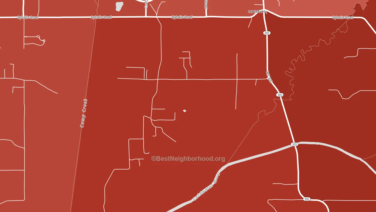 Lewisburg, MS block-group political-lean map