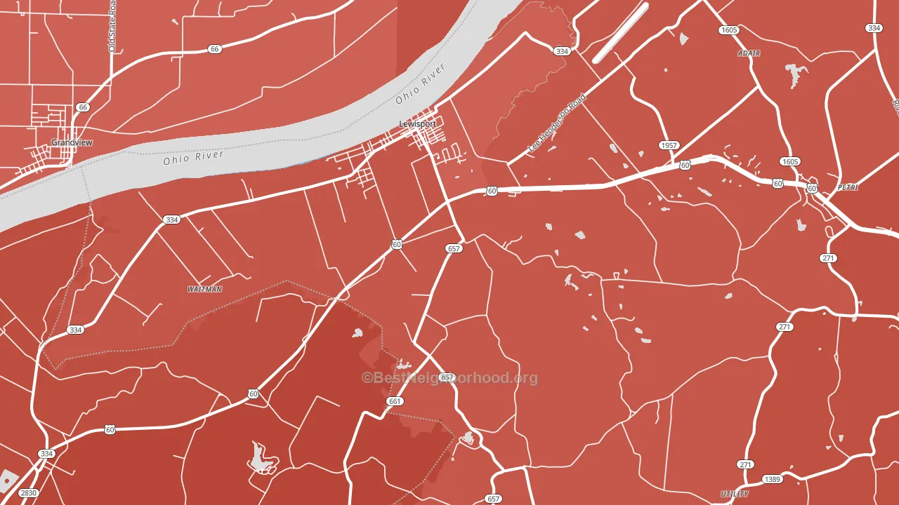 Lewisport, KY block-group political-lean map