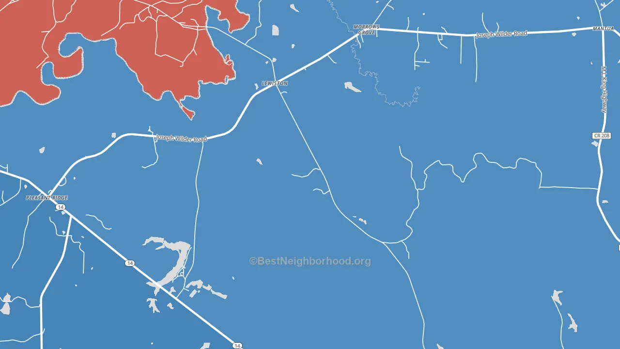 Lewiston, AL block-group political-lean map