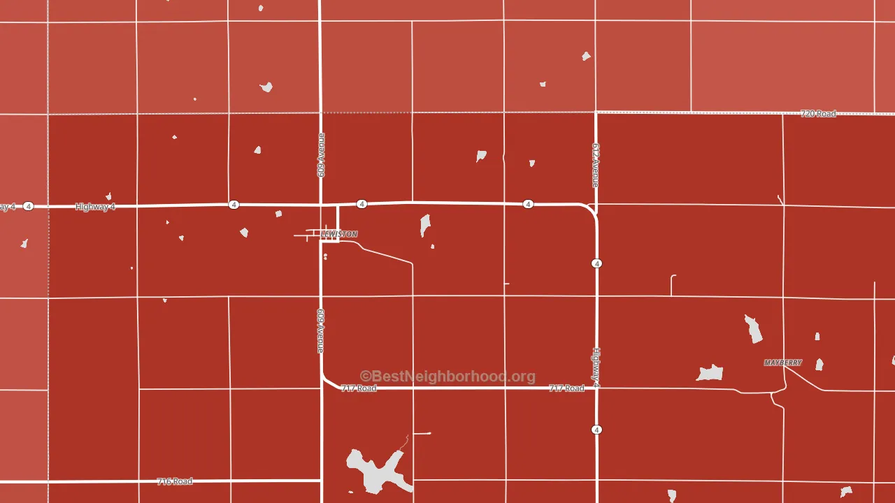 Lewiston, NE block-group political-lean map