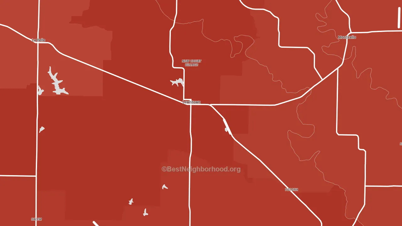 Lewistown, MO block-group political-lean map