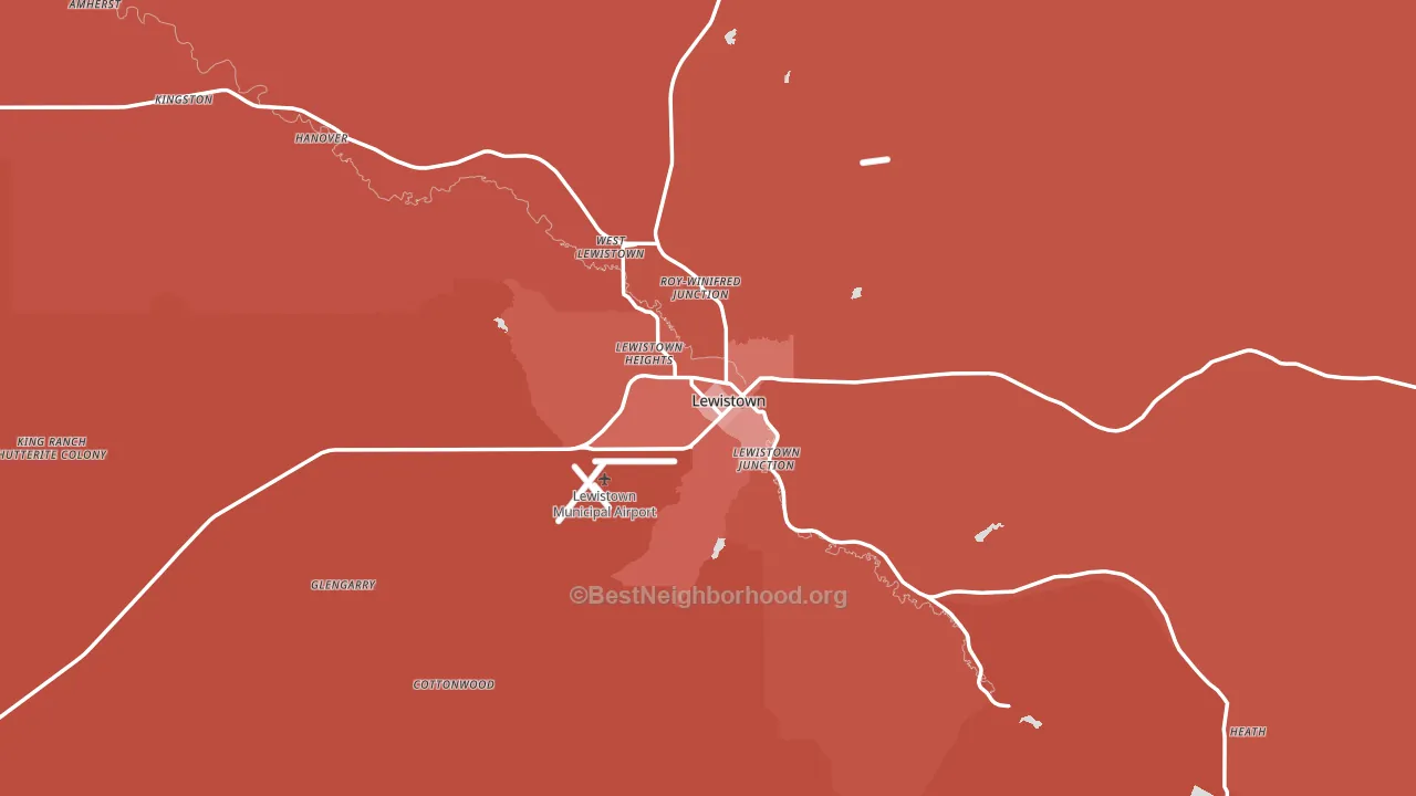 Lewistown, MT block-group political-lean map