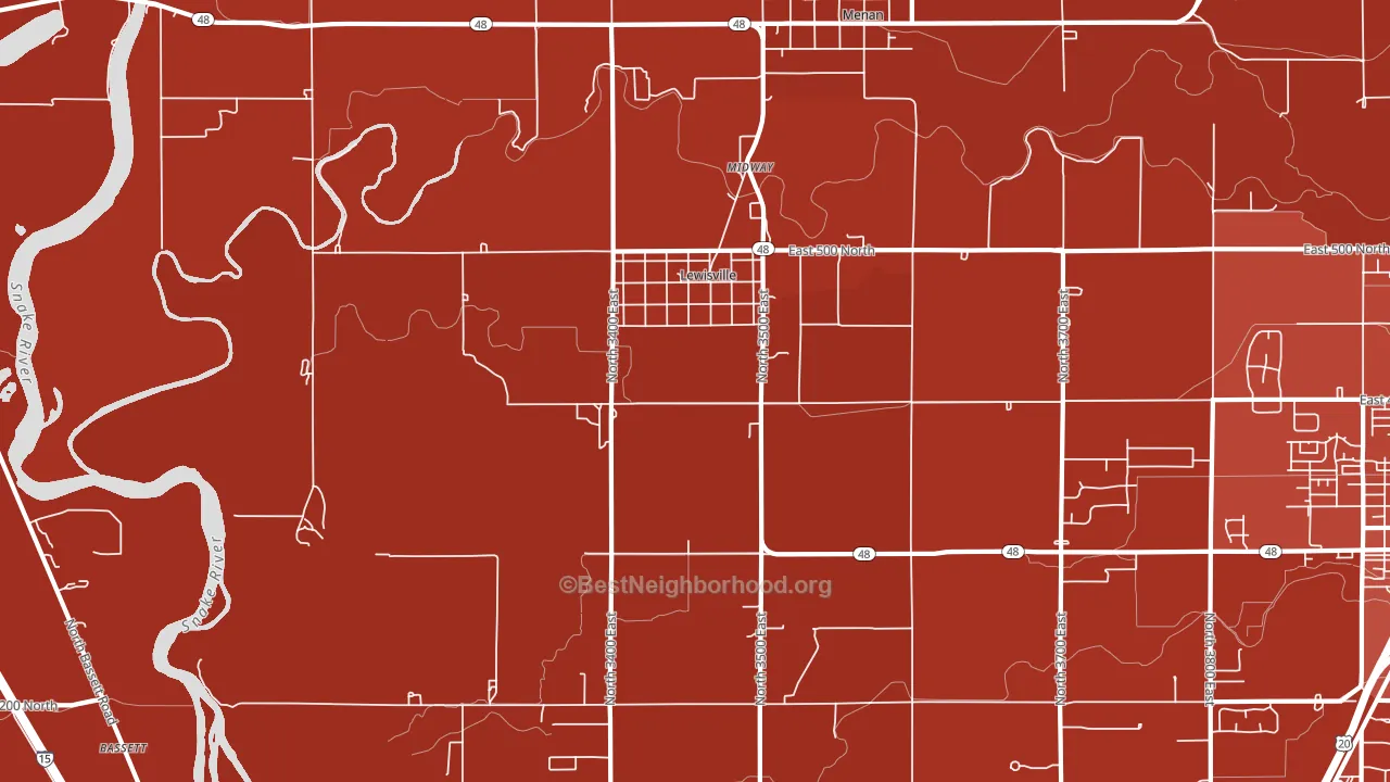 Lewisville, ID block-group political-lean map