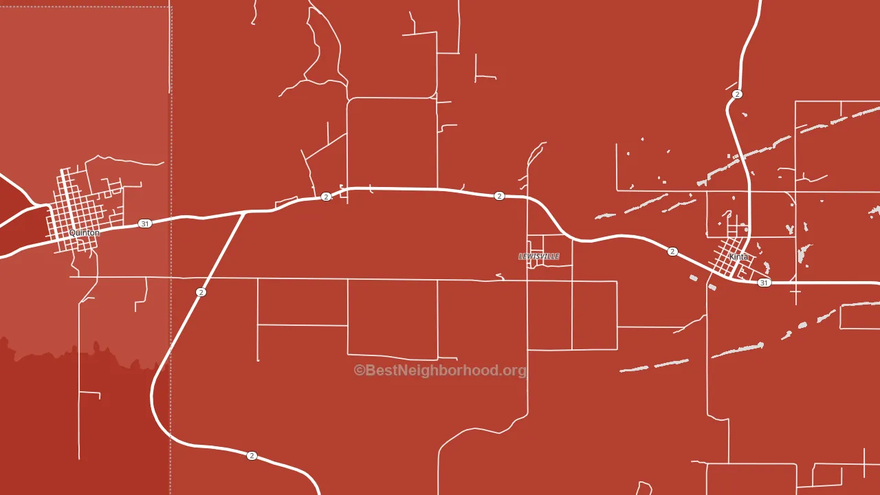 Lewisville, OK block-group political-lean map