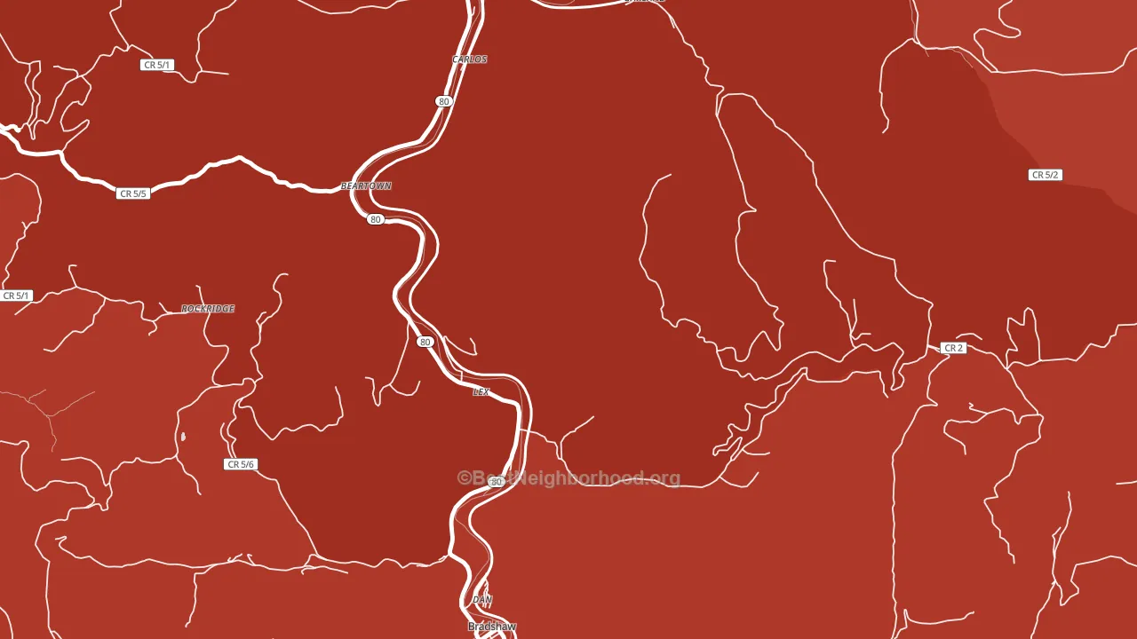 Lex, WV block-group political-lean map