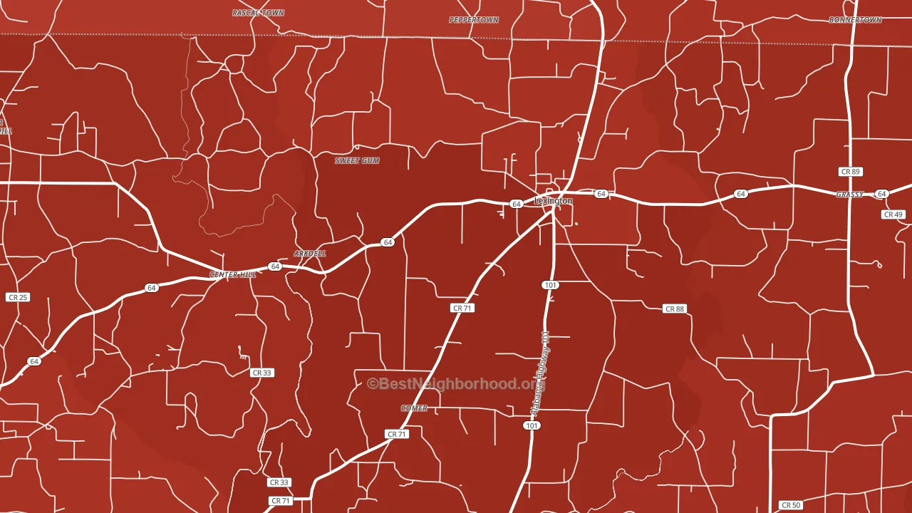 Lexington, AL block-group political-lean map