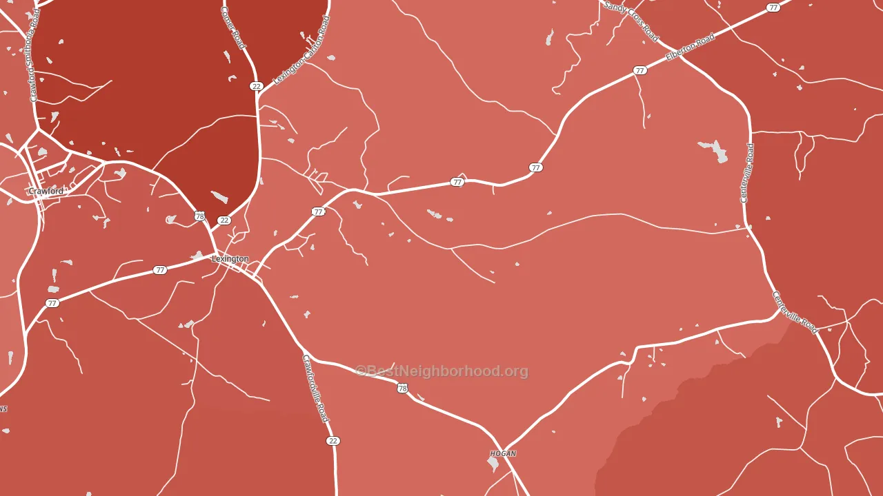 Lexington, GA block-group political-lean map