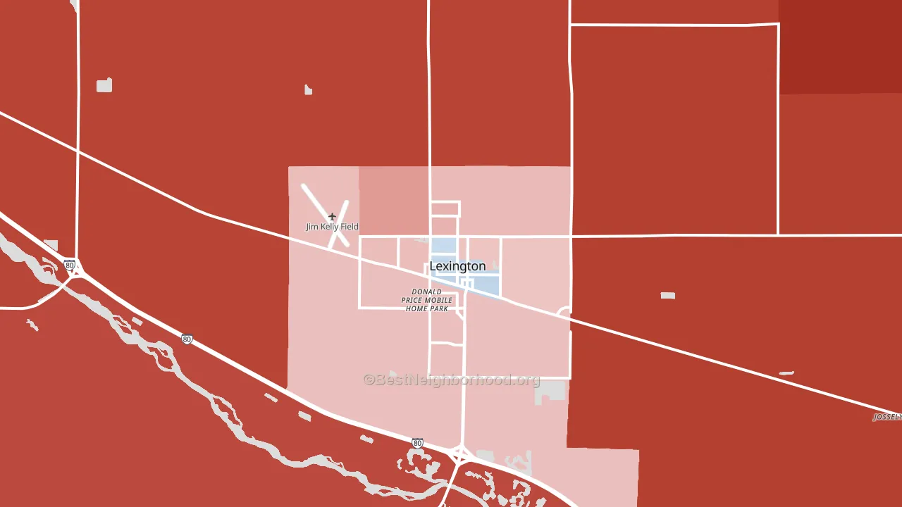 Lexington, NE block-group political-lean map