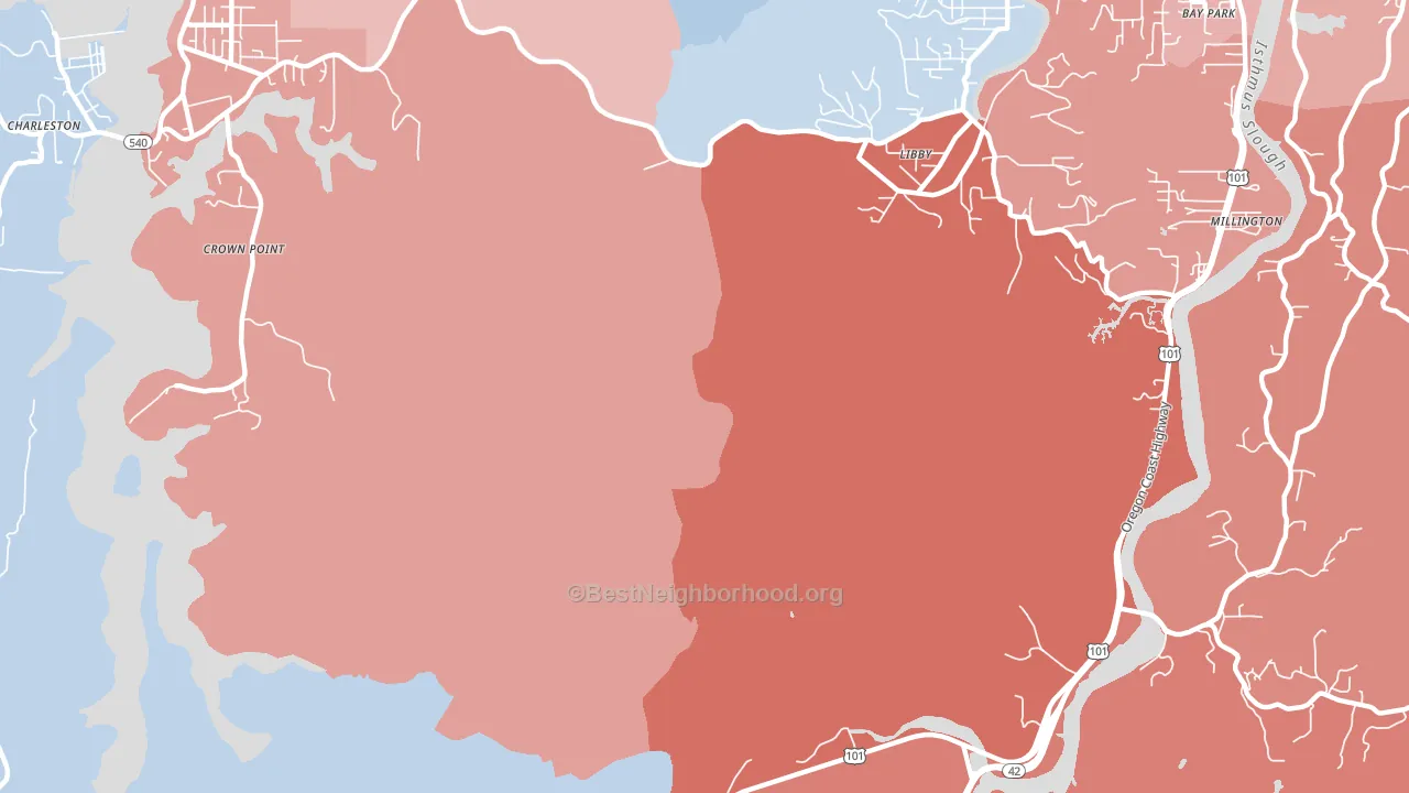 Libby, OR block-group political-lean map