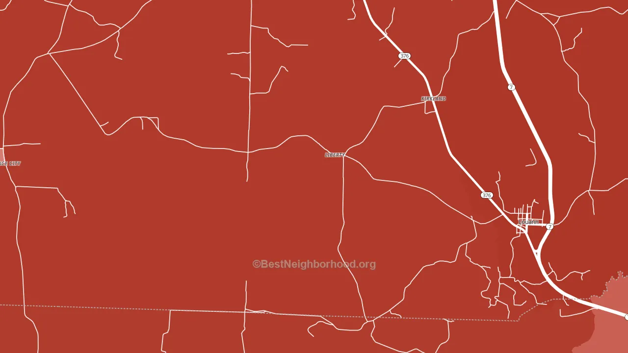 Liberty, AR block-group political-lean map
