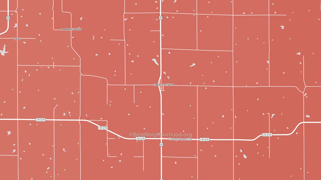 Liberty Center, IA block-group political-lean map