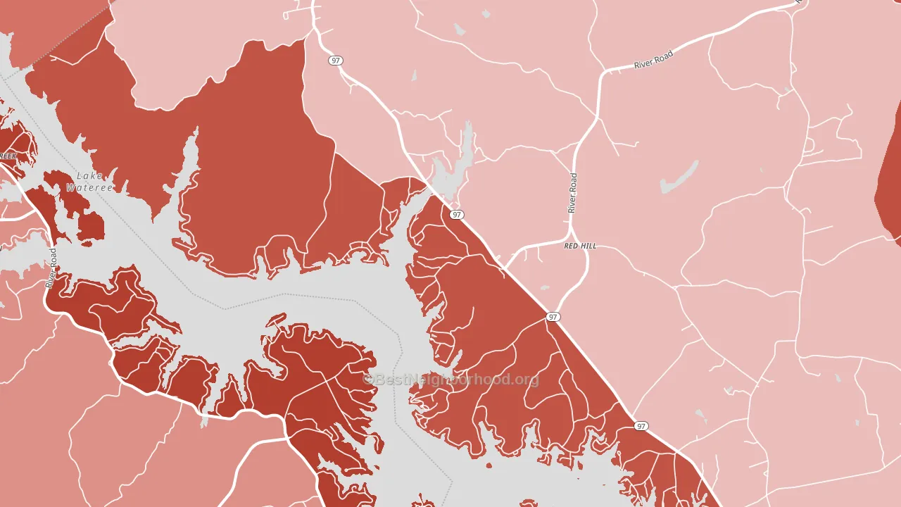 Liberty Hill, SC block-group political-lean map