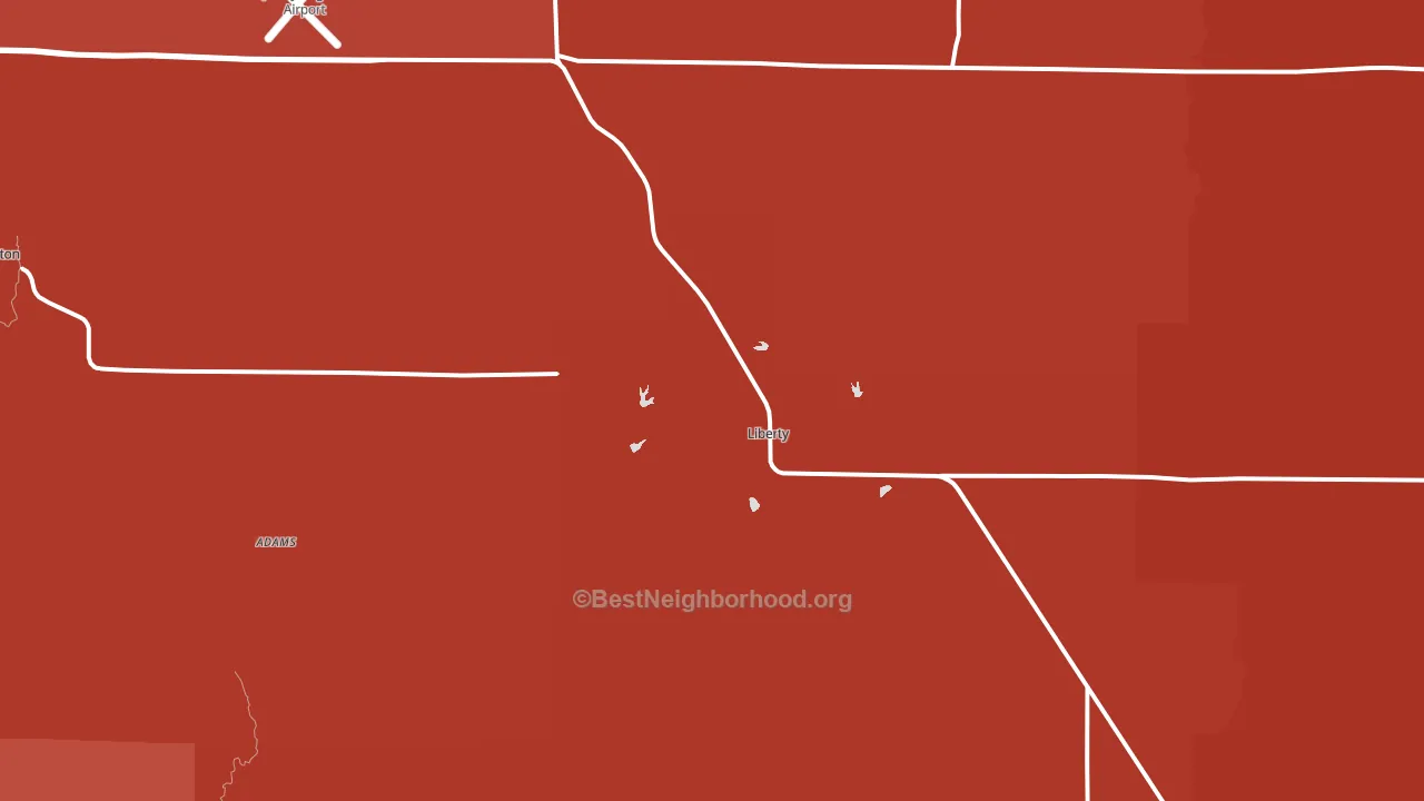 Liberty, IL block-group political-lean map