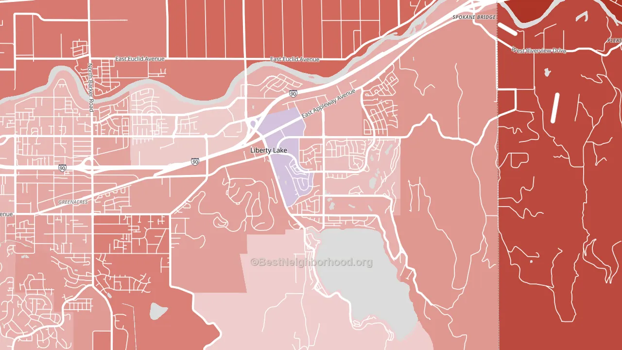 Liberty Lake, WA block-group political-lean map